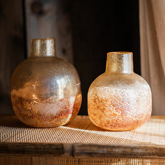 AMBER - Handmade Artistic Bubble Glass Vase