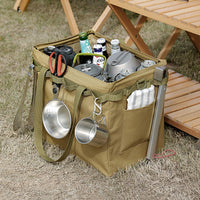Outdoor Folding Storage Box with Large Capacity – Versatile Khaki Shopping Bag for Picnics and Travel 9