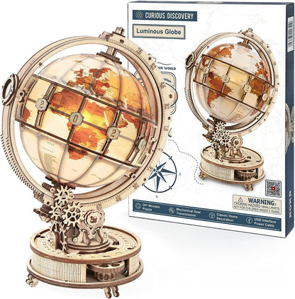 3D Wooden Globe Model Building Kit