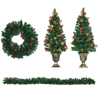 Pre-Lit Christmas 4-Piece Set