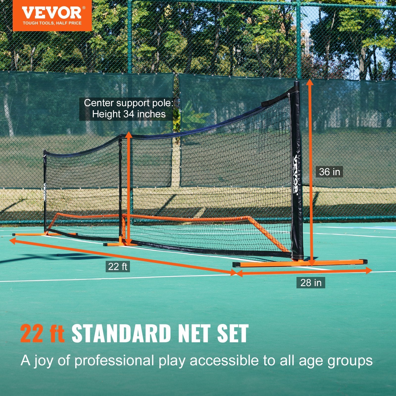 Portable 22FT Pickleball Net Set with Carrying Bag, Paddles & Balls – Weather Resistant, Best Portable Pickleball Net for Outdoor Fun 1