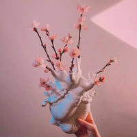 HEART- White Resin Decorative Vase