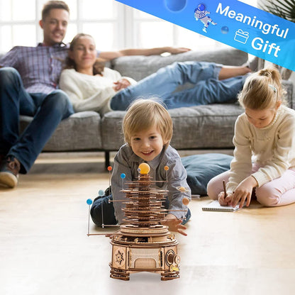 Rotatable Mechanical Orrery 3D Wooden Puzzle Kit