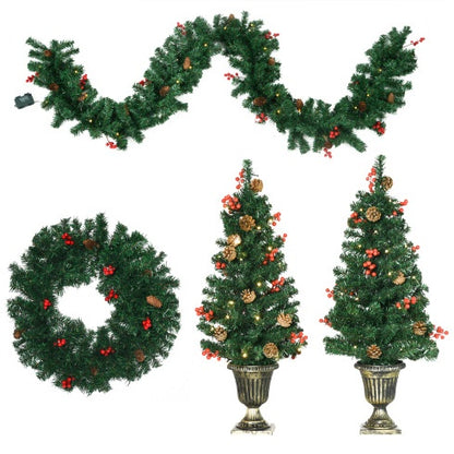 Pre-Lit Christmas 4-Piece Set