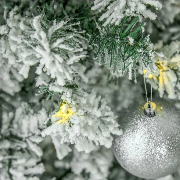 9ft Slim Snow-Flocked Artificial Christmas Tree