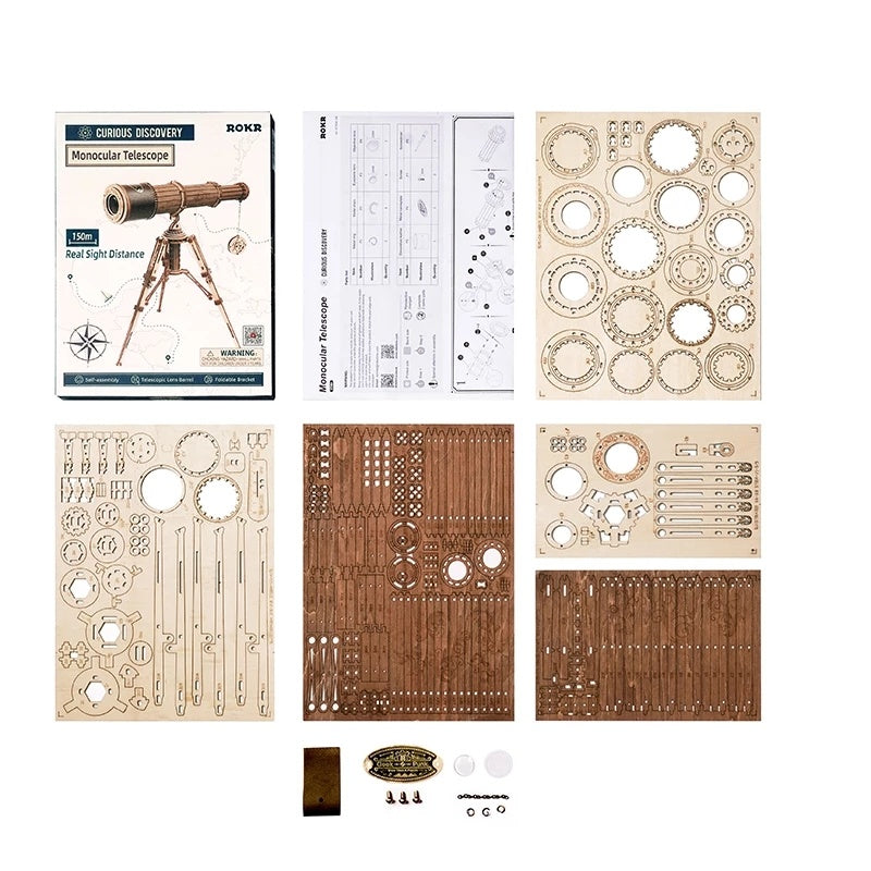 3D Wooden Puzzle Telescope Assembly Kit