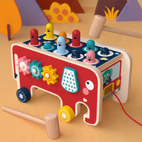 Montessori Wooden Pounding Bench Toy Set for Toddlers – Educational Musical Instrument with Vibrant Animal Design 4