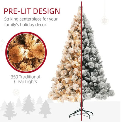 6.5 Ft Pre-Lit Snow Flocked Christmas Tree