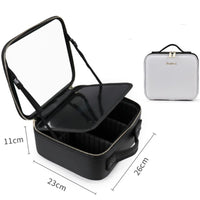 Smart LED Cosmetic Case with 4K Mirror – Large Capacity Travel Makeup Bag 9