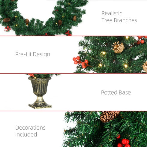 Pre-Lit Christmas 4-Piece Set
