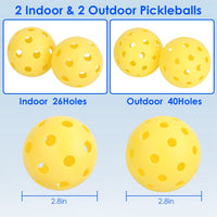 Portable Pickleball Set with Net, 4 Paddles and 4 Balls, Complete Pickleball Kit for Easy Setup and Outdoor Play 2