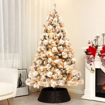 6.5 Ft Pre-Lit Snow Flocked Christmas Tree