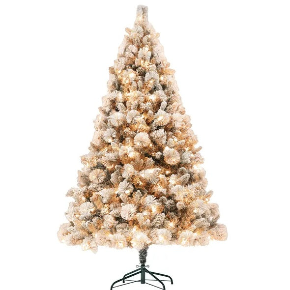 6.5 Ft Pre-Lit Snow Flocked Christmas Tree