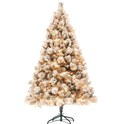 6.5 Ft Pre-Lit Snow Flocked Christmas Tree