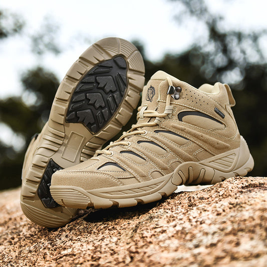High-Top Hiking Boots for Men – Durable Weather-Resistant Outdoor Walking Boots in Black, Gray, Sand 1