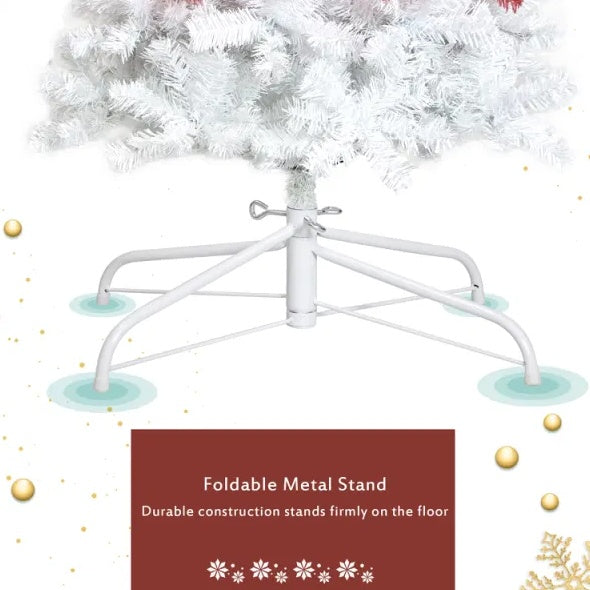 6FT Pre Lit Artificial Christmas Tree with 300 LED Lights