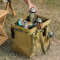 Outdoor Folding Storage Box with Large Capacity – Versatile Khaki Shopping Bag for Picnics and Travel 10