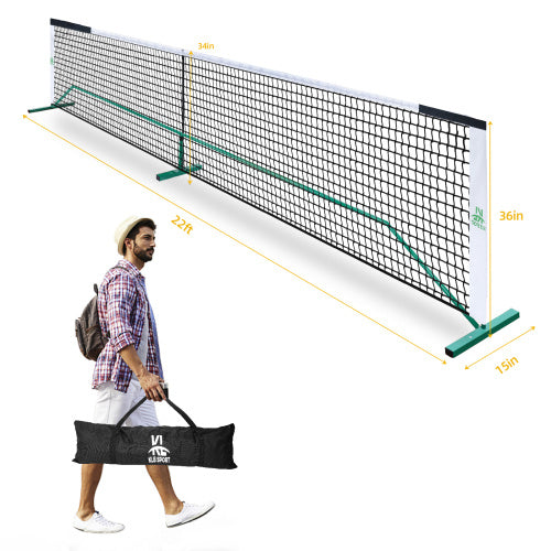 22 FT Portable Pickleball Net with Metal Frame – Easy Setup for Indoor and Outdoor Play, USAPA Regulation Size 7
