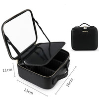 Smart LED Cosmetic Case with 4K Mirror – Large Capacity Travel Makeup Bag 7
