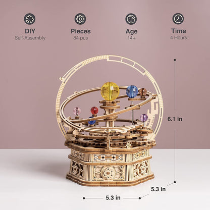 Rotating Starry Night 3D Wooden Puzzle Music Box Kit