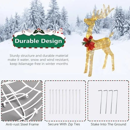 4Ft Lighted Christmas Reindeer Outdoor Decoration