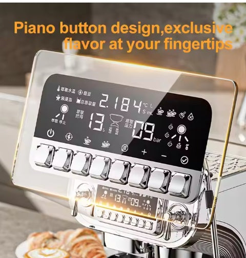 Semi-Automatic Espresso Coffee Machine with Steam Wand