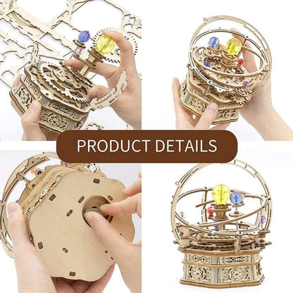 Rotating Starry Night 3D Wooden Puzzle Music Box Kit