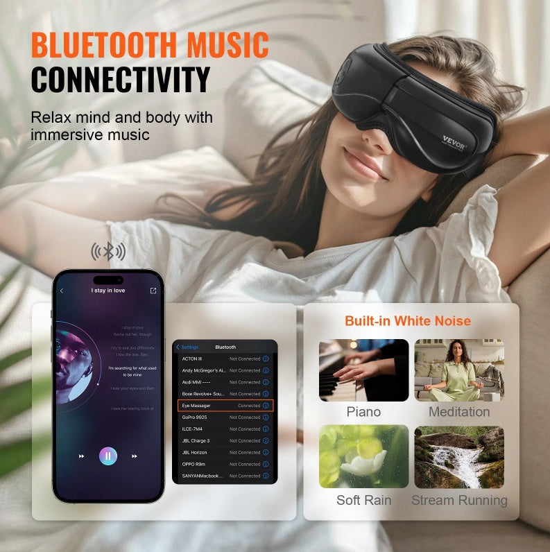 Heated Eye Massager Mask with Bluetooth