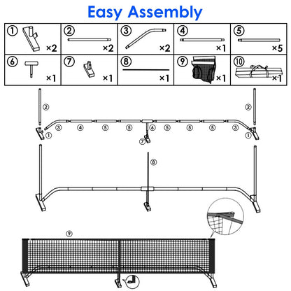 Portable Pickleball Set with Net, 4 Paddles and 4 Balls, Complete Pickleball Kit for Easy Setup and Outdoor Play 5