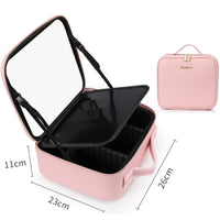 Smart LED Cosmetic Case with 4K Mirror – Large Capacity Travel Makeup Bag 8