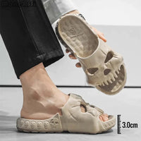 Personalized Skull Design Flip-Flops – Comfortable Indoor and Outdoor Slippers for Men 3