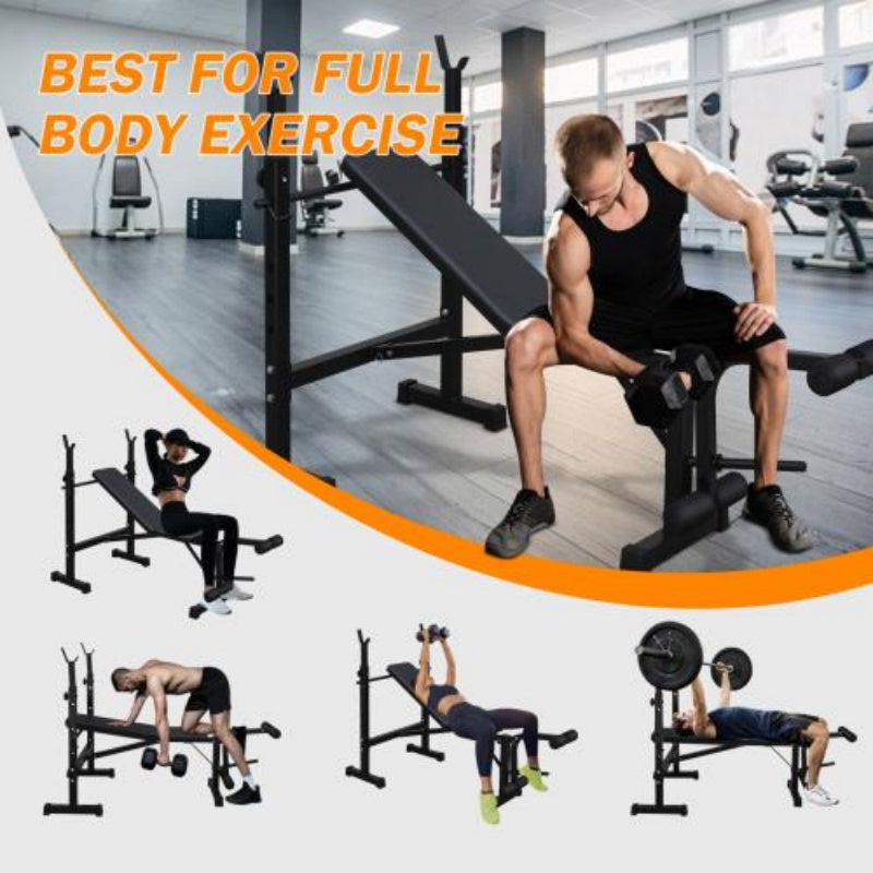 Adjustable Weight Bench with Squat Rack