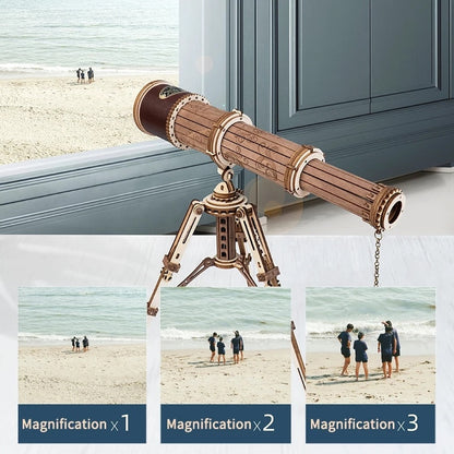3D Wooden Puzzle Telescope Assembly Kit